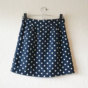 Navy Polka Dot Skirt (with pockets!)